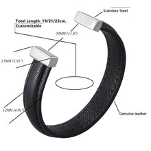 Charger l&#39;image dans la galerie, Fancy Stainless steel &amp; Genuine Leather Bracelet
