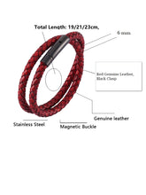 Load image into Gallery viewer, Fancy Stainless steel &amp; Genuine Leather Bracelet
