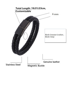 Fancy Stainless steel & Genuine Leather Bracelet