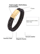 Charger l&#39;image dans la galerie, Fancy Stainless steel &amp; Genuine Leather Bracelet
