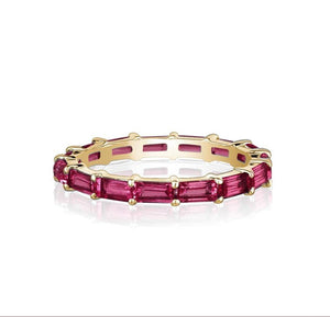 BAGUETTE ETERNITY RING (Available in 5 Colors Stones)
