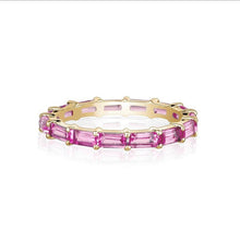 Load image into Gallery viewer, BAGUETTE ETERNITY RING (Available in 5 Colors Stones)
