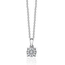 Charger l&#39;image dans la galerie, CLUSTER DIAMOND NECKLACE 14K Gold 0.06 ctw.
