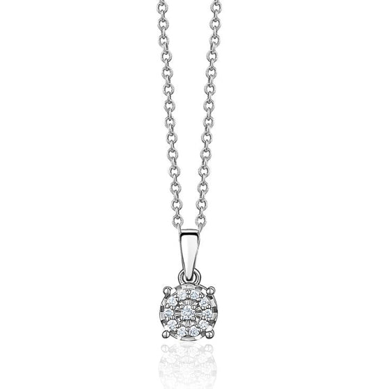 CLUSTER DIAMOND NECKLACE 14K Gold 0.06 ctw.