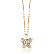 Charger l&#39;image dans la galerie, BUTTERFLY DIAMOND NECKLACE 14K Gold 0.18 ctw.
