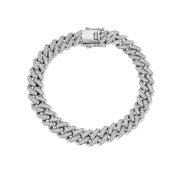 CUBAN LINK DIAMOND BRACELET DIAMOND 14K 8MM (1.50 Ctw)