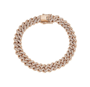 CUBAN LINK DIAMOND BRACELET DIAMOND 14K 8MM (1.50 Ctw)