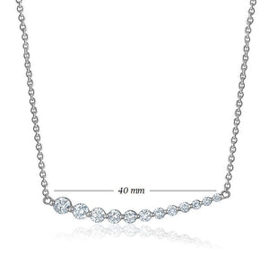 SINGLE PRONG CURVED BAR DIAMOND NECKLACE (0.60CTW) 14K Gold