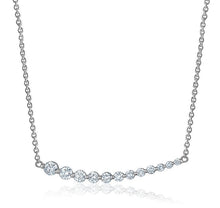 Charger l&#39;image dans la galerie, SINGLE PRONG CURVED BAR DIAMOND NECKLACE (0.60CTW) 14K Gold
