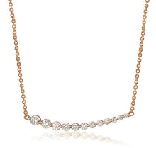 Charger l&#39;image dans la galerie, SINGLE PRONG CURVED BAR DIAMOND NECKLACE (0.60CTW) 14K Gold
