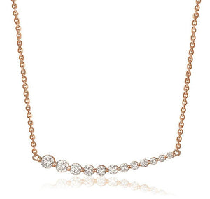 SINGLE PRONG CURVED BAR DIAMOND NECKLACE (0.60CTW) 14K Gold