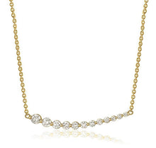 Charger l&#39;image dans la galerie, SINGLE PRONG CURVED BAR DIAMOND NECKLACE (0.60CTW) 14K Gold
