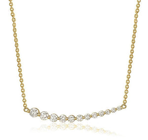 SINGLE PRONG CURVED BAR DIAMOND NECKLACE (0.60CTW) 14K Gold