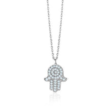 Charger l&#39;image dans la galerie, LARGE HAMSA DIAMOND NECKLACE (0.47CTW) 14K Gold
