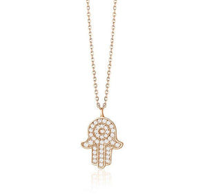LARGE HAMSA DIAMOND NECKLACE (0.47CTW) 14K Gold