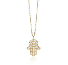 Charger l&#39;image dans la galerie, LARGE HAMSA DIAMOND NECKLACE (0.47CTW) 14K Gold
