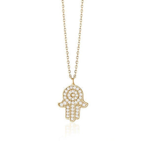 LARGE HAMSA DIAMOND NECKLACE (0.47CTW) 14K Gold