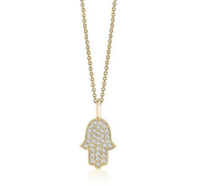 Charger l&#39;image dans la galerie, MY SMALL HAMSA NECKLACE (0.20CTW) 14K Gold
