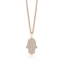 Charger l&#39;image dans la galerie, MY SMALL HAMSA NECKLACE (0.20CTW) 14K Gold
