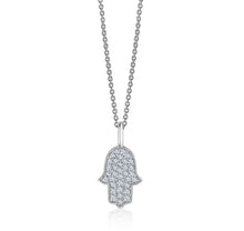 Charger l&#39;image dans la galerie, MY SMALL HAMSA NECKLACE (0.20CTW) 14K Gold
