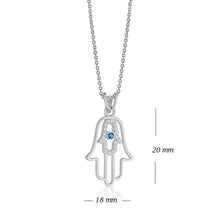 Charger l&#39;image dans la galerie, HAMSA NECKLACE (0.10CTW) 14K Gold
