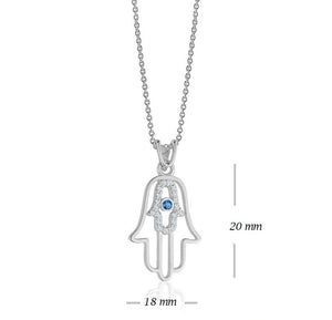 HAMSA NECKLACE (0.10CTW) 14K Gold