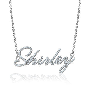 Personalized CUSTOM NAME DIAMOND NECKLACE  in 10K or 14K Gold (0.80ctw)