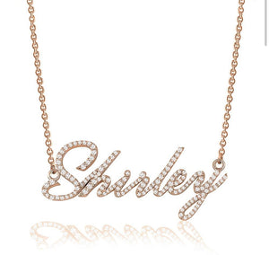 Personalized CUSTOM NAME DIAMOND NECKLACE  in 10K or 14K Gold (0.80ctw)