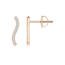 Charger l&#39;image dans la galerie, WAVE DIAMONDS EARRING (0.13CTW) 10K Or 14K Gold
