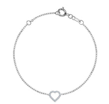 Charger l&#39;image dans la galerie, HEART DIAMOND BRACELET (0.10CTW) 14K Gold
