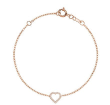 Charger l&#39;image dans la galerie, HEART DIAMOND BRACELET (0.10CTW) 14K Gold
