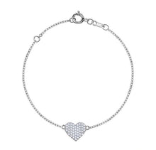 Charger l&#39;image dans la galerie, MY SINGLE HEART PAVE BRACELET (0.30 CTW) 14K Gold
