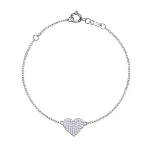 MY SINGLE HEART PAVE BRACELET (0.30 CTW) 14K Gold