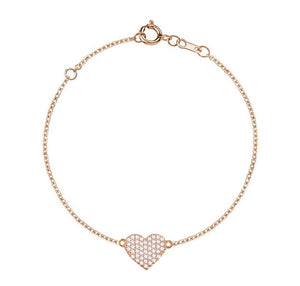 MY SINGLE HEART PAVE BRACELET (0.30 CTW) 14K Gold