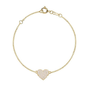 MY SINGLE HEART PAVE BRACELET (0.30 CTW) 14K Gold