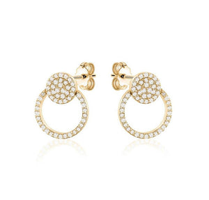 CIRCLE IN CIRCLE DIAMOND EARRINGS (0.45CTW) 14K Gold