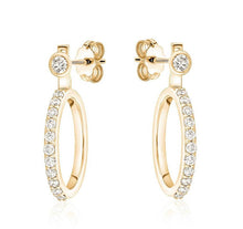 Charger l&#39;image dans la galerie, BEZEL STUD DIAMOND JACKET HOOPS (0.45CTW) 14K Gold
