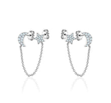Charger l&#39;image dans la galerie, MOON STAR CHAIN  DIAMOND EARRINGS(0.25CTW) 14K Gold
