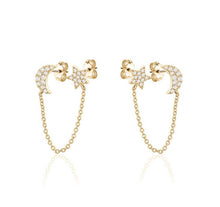Charger l&#39;image dans la galerie, MOON STAR CHAIN  DIAMOND EARRINGS(0.25CTW) 14K Gold
