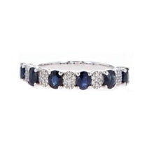 Load image into Gallery viewer, SIX SAPPHIRE AND PAVÉ DIAMOND RING (1.34ctw) 14K Gold
