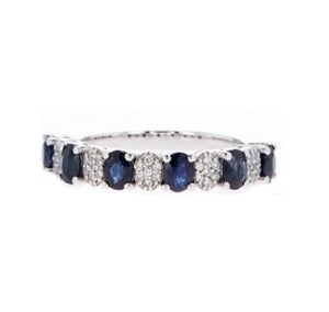 SIX SAPPHIRE AND PAVÉ DIAMOND RING (1.34ctw) 14K Gold