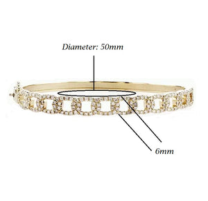 CUBAN LINK DIAMOND BANGLE 14K 6MM (1.00 Ctw)