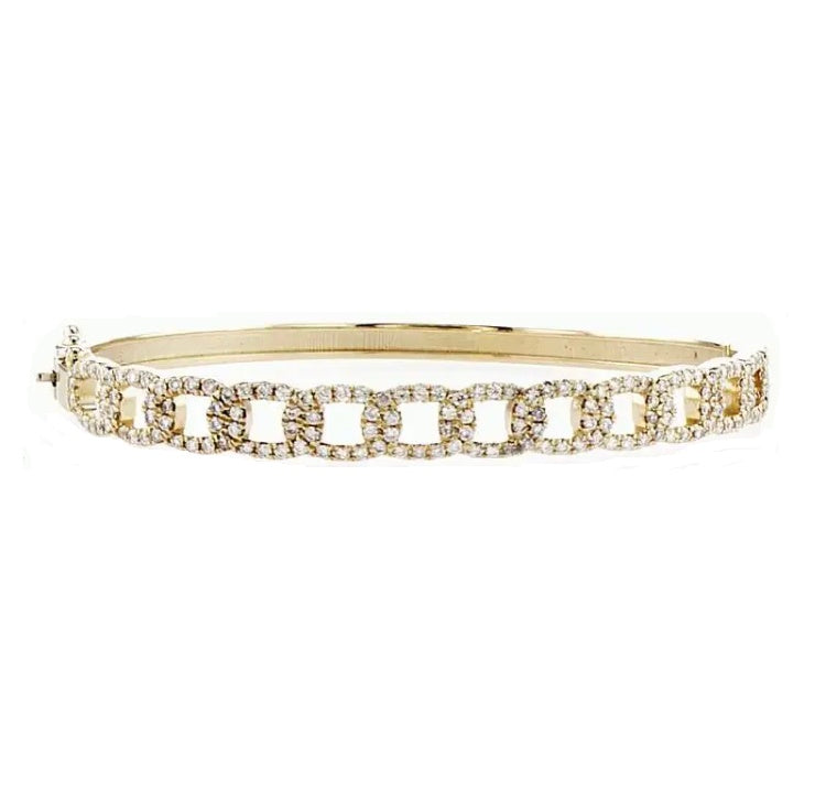 CUBAN LINK DIAMOND BANGLE 14K 6MM (1.00 Ctw)