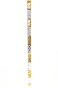 10K Yellow Gold Bracelet for Women Solid (pavé)