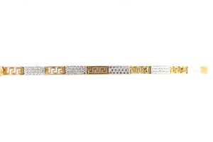 10K Yellow Gold Bracelet for Women Solid (pavé)
