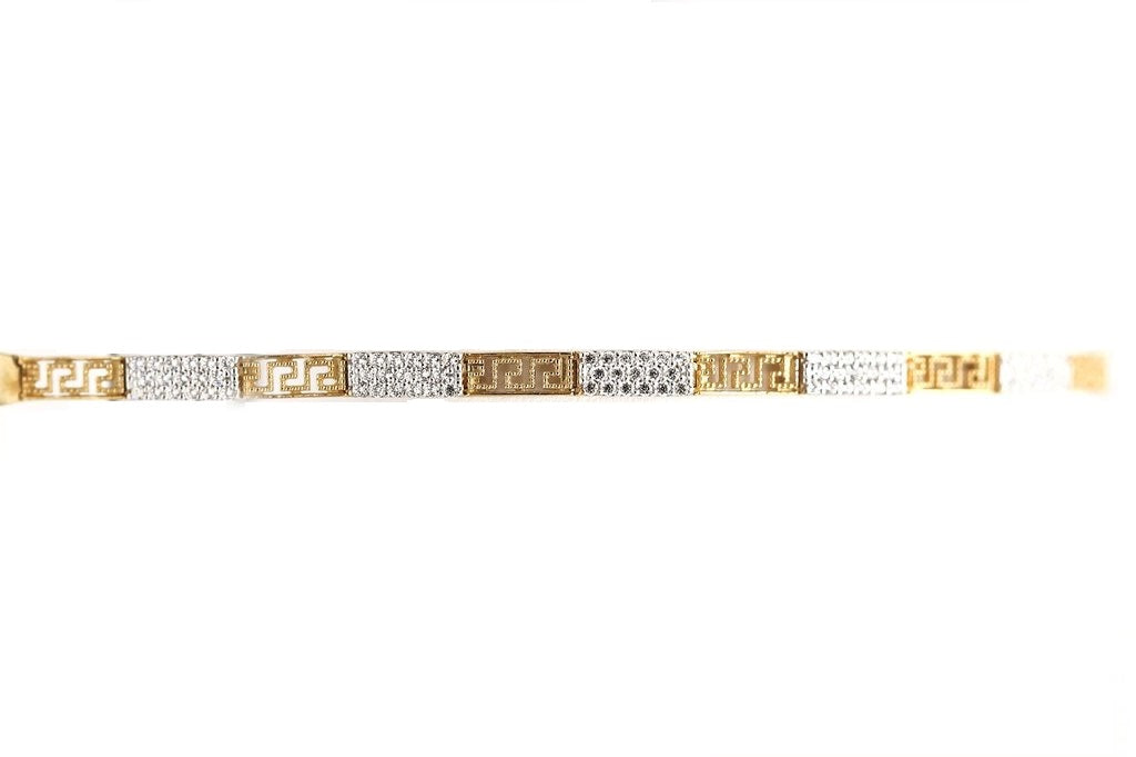 10K Yellow Gold Bracelet for Women Solid (pavé)