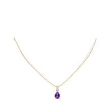 Charger l&#39;image dans la galerie, Amethyst Pear shaped Pendant And  Diamond (0.15ctw.)
