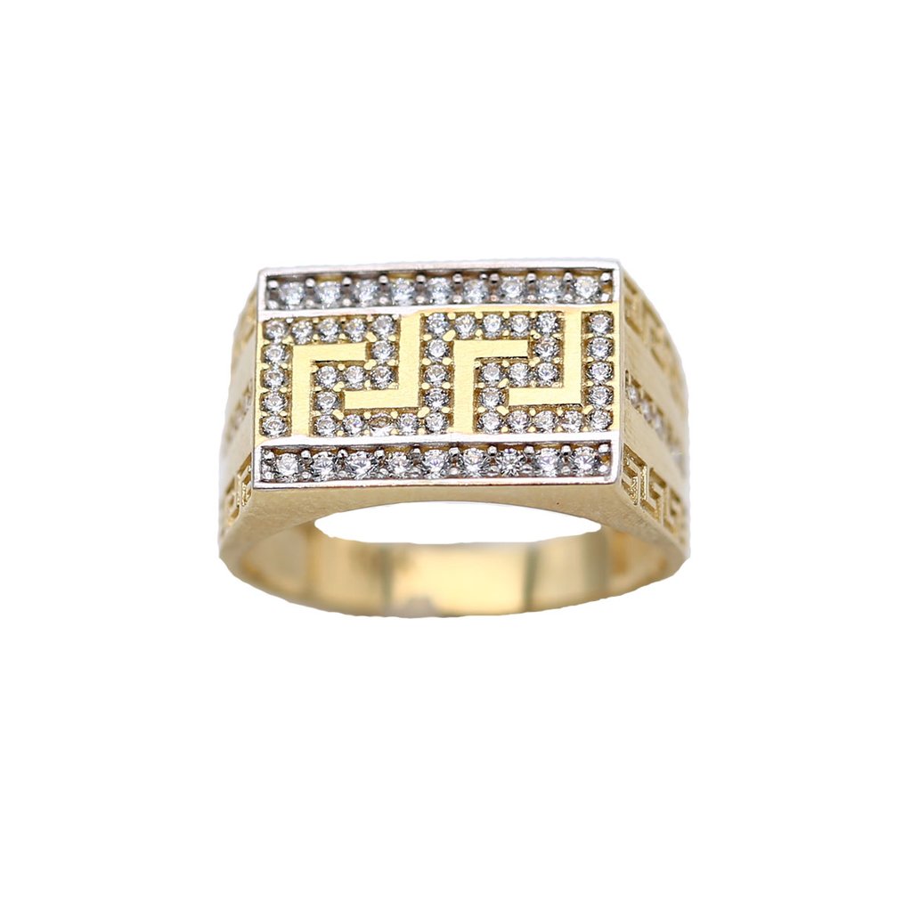 Men's Rings in Yellow 10K Gold (micro pavé)