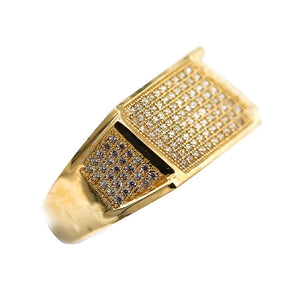 Men's Rings in Yellow 10K Gold (micro pavé)