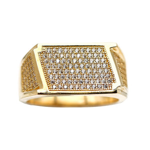 Men's Rings in Yellow 10K Gold (micro pavé)